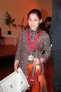 Sarah won the Strings Primary section