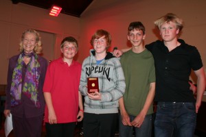 "Swing Kings", Michael, Alex, Nicholas and Zeb received their award