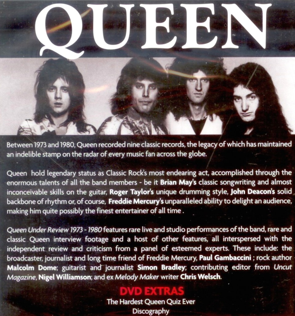 Queen Under Review 1973 to1980 (back cover (back cover)