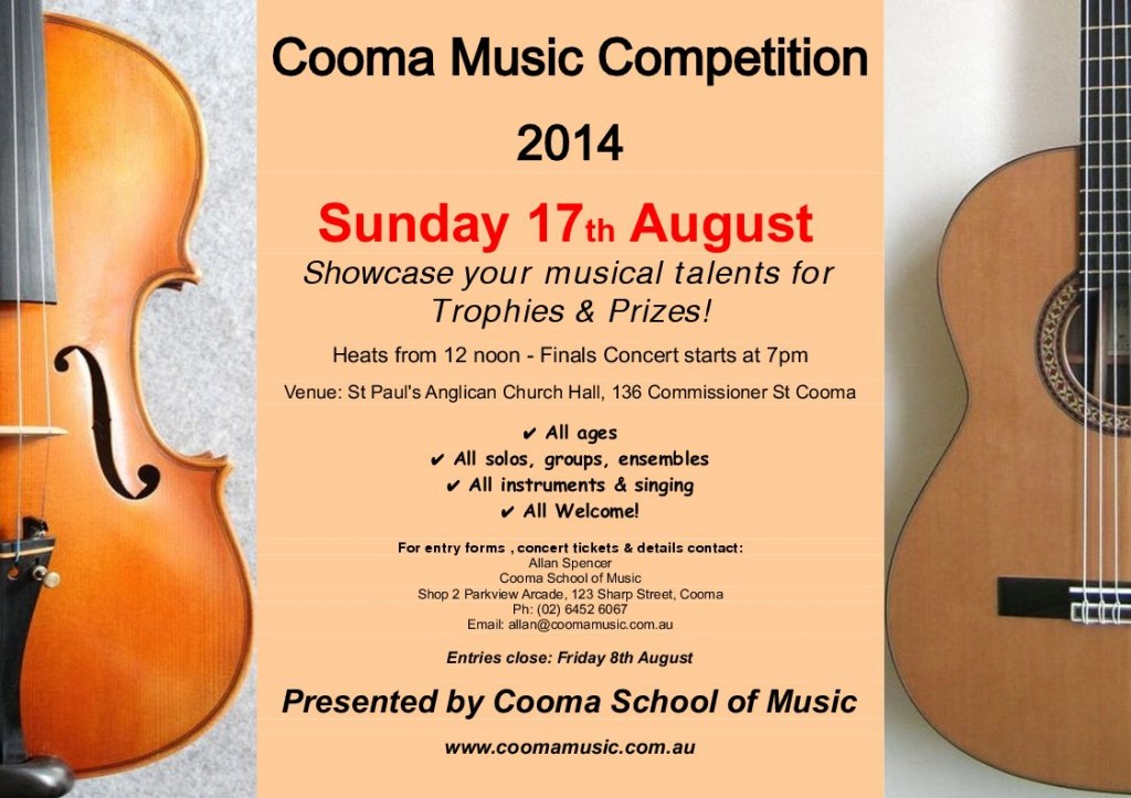 cooma music competition 2014 poster